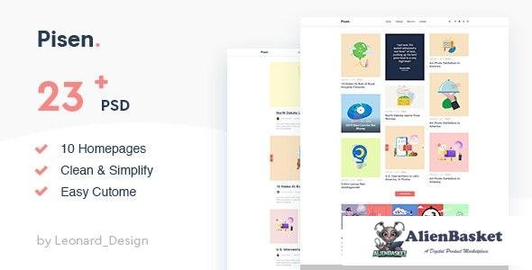 17051 Pisen v1.0 - Minimalist Blog PSD Template 