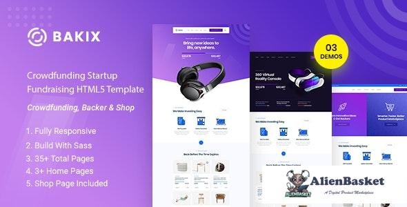 27407 Bakix v1.0 - Crowdfunding Startup Fundraising HTML5 Template 