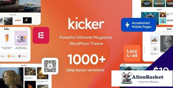 26564 Kicker v1.2.2 - Multipurpose Blog Magazine WordPress Theme + Gutenberg 