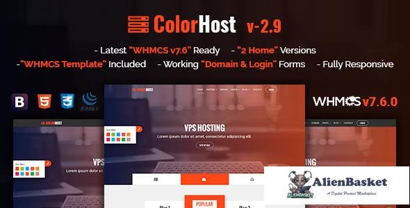 12201 ColorHost v2.9 - Responsive HTML5 Web Hosting and WHMCS Template 