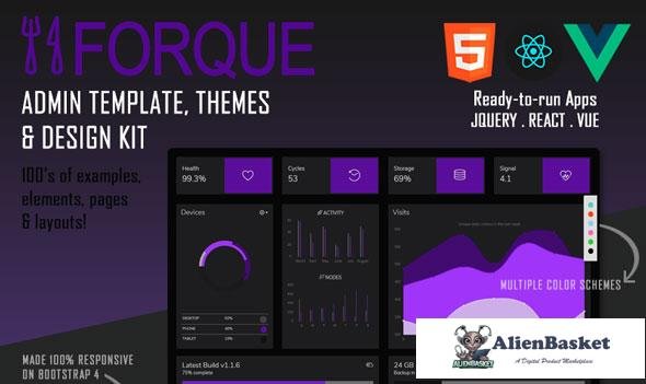 17797 Forque - Vue React Admin Theme & Template for Bootstrap 4 