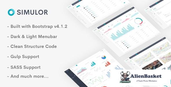 10509 Simulor - Minimal Admin & Dashboard Template 