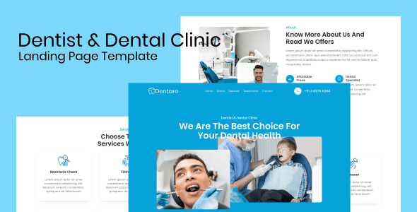 31291 Dentare v1.0 - Dentist & Dental Clinic Landing Page Template 