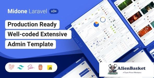 25061 Midone v3.0.2 - Laravel 8 Admin Dashboard Template + HTML Version + XD Design File 