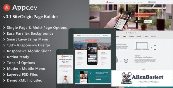 14319 Appdev v3.9 - Mobile App Showcase WordPress Theme 