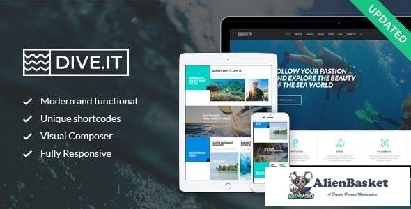 19395 DiveIt v1.3.1 - Scuba Diving School, Sea Adventure & Travel WordPress Theme 