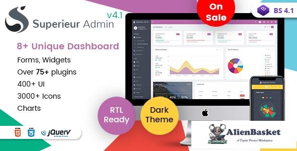 11594 Superieur Admin v4.1 - Responsive Bootstrap 4 Admin Template Dashboard Web App 