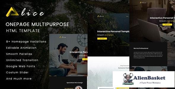 23187 Alice v5.0 - Onepage Multipurpose HTML Template 
