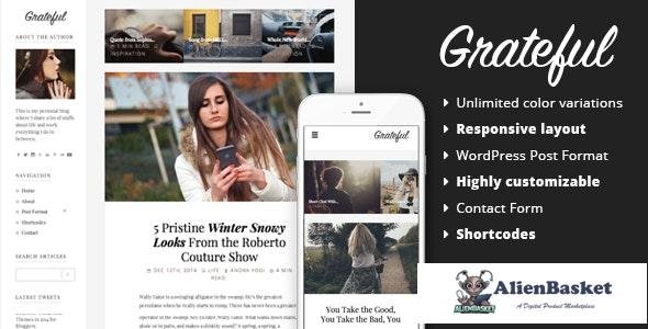 23918 Grateful v1.0.7 - Personal Blog WordPress Theme 