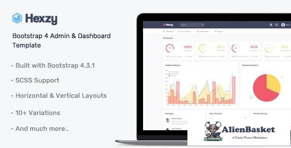 17113 Hexzy v1.0.0 - Admin & Dashboard Template 