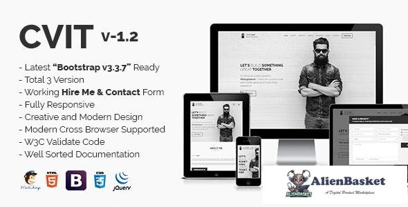 12199 CVIT v1.2 - Multipurpose Personal Portfolio / vCard / CV / Resume Template 