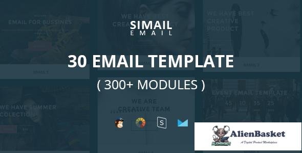 10318 SIMAIL - 30 Email Template (300+ Modules) + Stampready Builder 