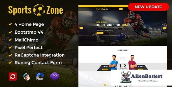 25988 SportsZone v1.0 - Sports Club, New & Game Magazine Mobile Responsive Bootstrap HTML Template 