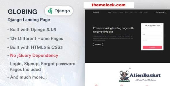 28075 Globing v1.0 - Django Landing Page Template 