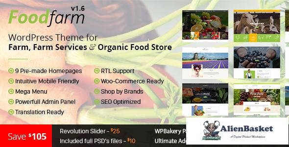 13856 FoodFarm v1.7.8 - WordPress Theme for Farm 