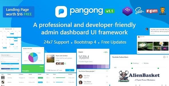 20496 Pangong v1.2 - Developer-friendly Bootstrap 4 Admin Dashboard + UI Kit 