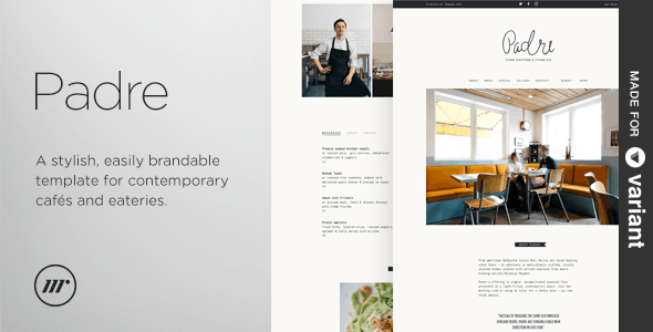 17419 Padre v1.1.0 - Cafe & Restaurant + Variant Page Builder 