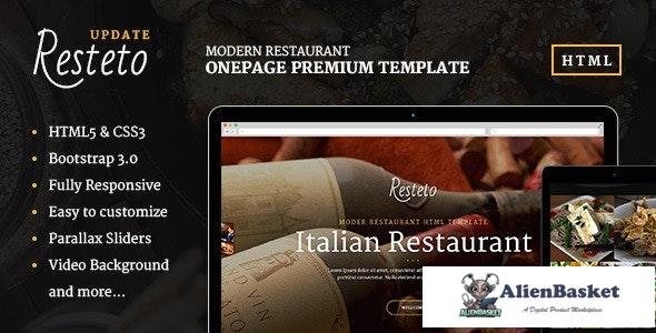 20214 Resteto v1.0 - One-page Restaurant Premium Template 