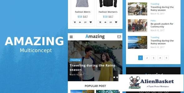 23383 Amazing v1.0 - Multiconcept News, Magazine, Blog and eCommerce Mobile Template 