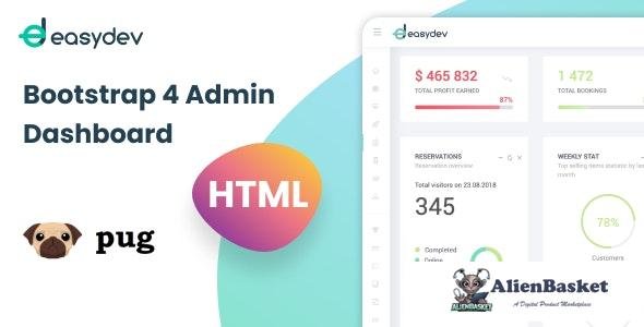 25183 EasyDev v1.0 - HTML(Pug) Bootstrap 4 Admin & Dashboard Template 