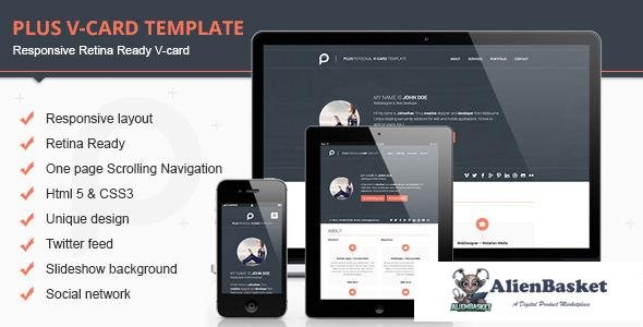 11853 Plus - Responsive Retina Ready V-card Template 