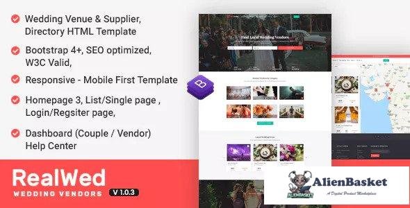 13593 Realwed v1.0.3 - Wedding Supplier Directory & Listing HTML Template 