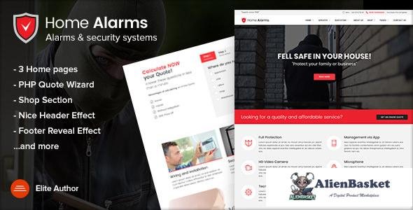 10882 HomeAlarms v1.2.1 - Alarms and Security Systems Site Template 