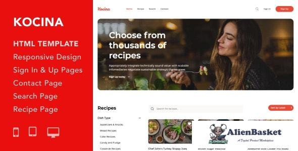 19088 Kocina v1.0 - Cooking Recipes HTML5 Responsive Template 