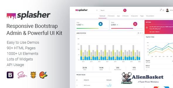 11088 Splasher - Responsive Bootstrap Admin & Powerful UI Kit 