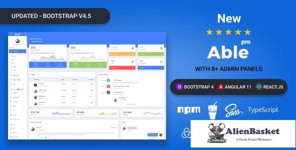 24460 Able pro 8.0.5 - Bootstrap 4, Angular 11 & React Redux Admin Template 