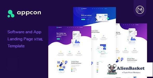29177 Appcon v1.0 - Software and App Landing Page HTML5 Template 