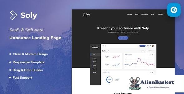 16717 Soly v1.0 - SaaS & Software Unbounce Landing Page Template 
