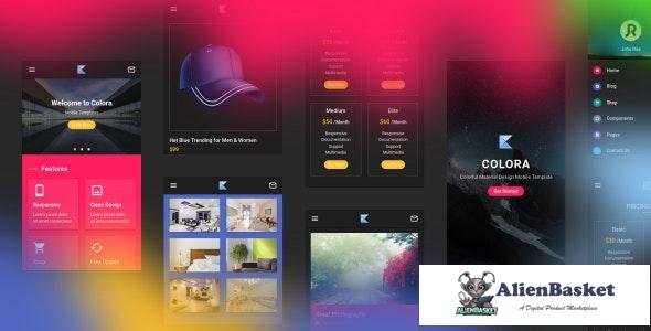 19709 Colora v1.0 - Colorful Material Design Mobile Template 