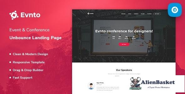 16699 Evnto - Event & Conference Unbounce Landing Page Template 