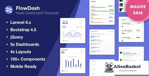 24476 FlowDash v1.0 - Laravel 8 + HTML SAAS Template 