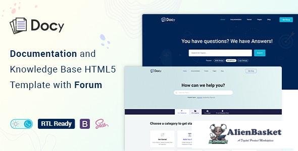 26919 Docy v1.0 - Documentation And Knowledge Base HTML5 Template with Helpdesk Forum 