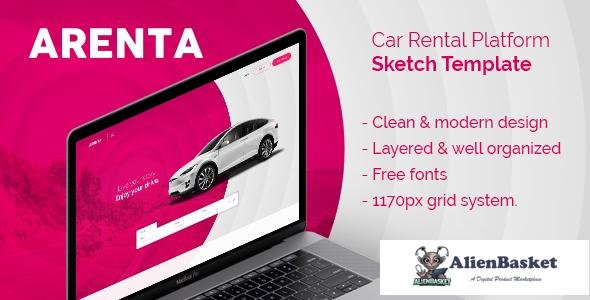 12523 Arenta - Car Rental Platform Sketch Template 