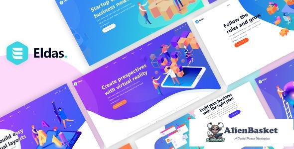 13223 Eldas - Isometric Portfolio PSD Template 