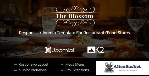 19464 Blossom v3.9.6 - Responsive Joomla Template For Restaurant/Food stores 