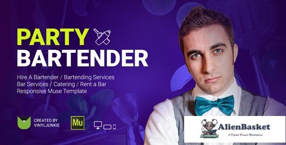 12548 Party Bartender - Bartending Services / Catering / Rent A Bar Responsive Muse Template 