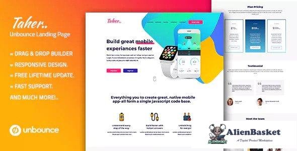 13371 Taher – Responsive Unbounce Landing Page Template 
