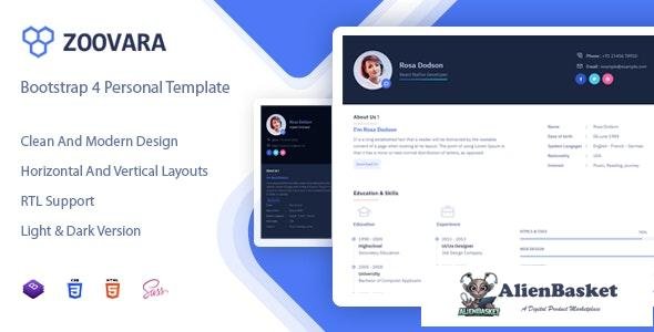 19178 Zoovara 1.0 - Personal Resume / CV Template 