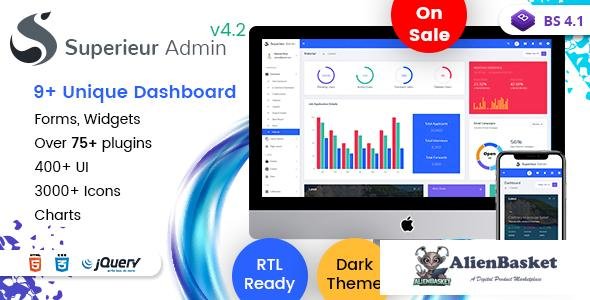 15356 Superieur Admin v4.2 - Responsive Bootstrap 4 Admin Template Dashboard Web App 