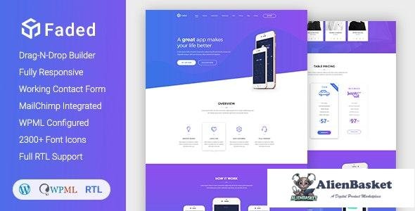 24458 Faded v1.9.6 - Responsive App Landing Page WordPress Theme + RTL 