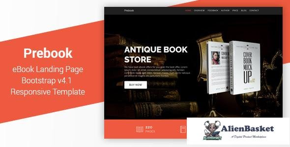 11931 Prebook - eBook Landing Page Responsive Bootstrap 4 Template 