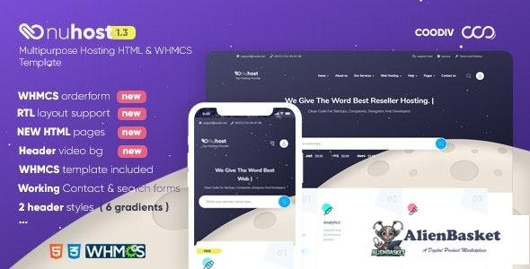 25583 Nuhost v1.3 - Multipurpose Hosting HTML & WHMCS Template 