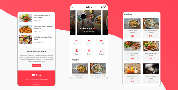 19745 Dish v1.0 - Cafe, Food and Restaurant Mobile Template 
