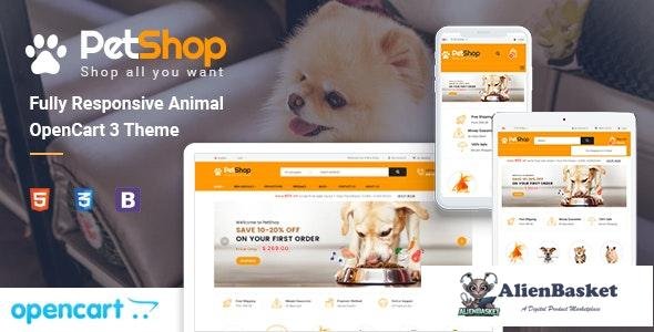26917 PetShop v1.0 - Responsive Pet Store OpenCart 3 Theme 