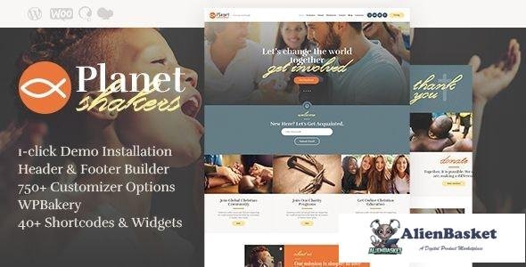 18906 Planet Shakers v1.0 - Church & Religion WordPress Theme 