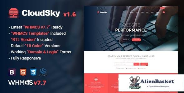 20144 CloudSky v1.7 - Multipurpose Domain, Hosting and WHMCS Template 